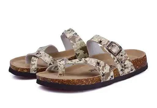 28 colori New Summer Beach Infradito in sughero Sandali Donna Pu Leather Colore misto Scarpe da pantofola per San Valentino all'aperto