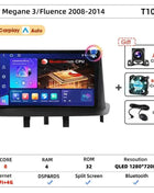 Srnubi Car Radio For Renault Megane 3 Fluence Samsung SM3 2008-2014 Multimedia Player Carplay Android Auto Autoradio Navigatore