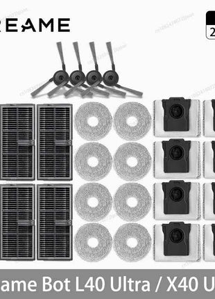 Dreame L40 Ultra / X40 Ultra Vacuum Cleaner Replacement Accessories Main Side Brush HEPA Filter Mop Cloths Dust Bag Spare Parts