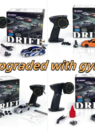 Gifts 1/43 RC Drift Car with Gyro Upgraded Ver 2.4G Remote Control Mini Drift Race Car 4WD Radio Control RC Toys Traffic Cones