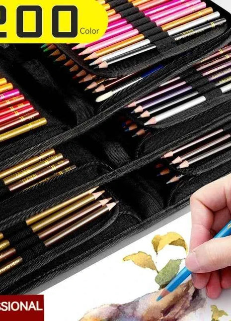 200/120/72/48 Colored Pencils Oil / Watercolor Color Pencils with Cloth Bag For Professional Drawing Sketching Art Supplies