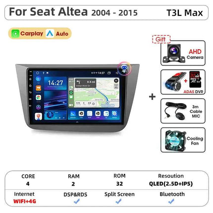 Srnubi IPS Screen Android All In One Car Radio for Seat Altea XL Toledo 3 2004 - 2015 Carplay GPS Stereo DVD Multimedia Player