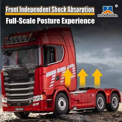 HUINA 1501 770S Alloy Tractor 19CH RC Truck 1/18 2.4G remote control Engineering Trailer Truck with Light Sound Toys XMAS Gifts
