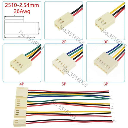 5/10 Pz KF2510 2510 2.54mm Spina Femmina Connettore Con Filo 100/200/300mm Cavo 2/3/4/5/6/7/8P Spille Doppio Ponticello Linea Per Arduino