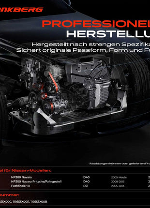 Tendicinghia Frankberg 1x per Nissan NP300 Navara Pathfinder III 119555X00D 119555X00C 119555X00E 119555X00B