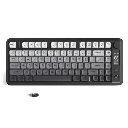 ATTACK SHARK M75 Wireless Membrane Gaming Keyboard with Knob&OLED Display Bluetooth/2.4Ghz Rainbow Backlit Gradient PBT Keycaps