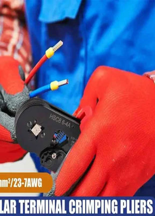 Pinze per Crimpatura Terminali a Ghiera Mini HSC8 6-4/6-6 (0.25-10mm²/0.25-6mm²) per Riparazione Connessioni Elettriche