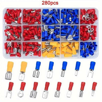 SN-02C Strumento di crimpatura manuale 0.5-2.5 mm² Pinza a cricchetto regolabile 280 pezzi Kit di assortimento