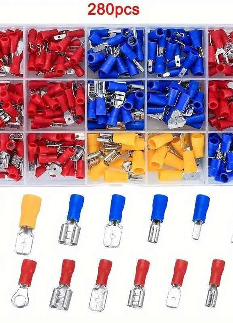 SN-02C Strumento di crimpatura manuale 0.5-2.5 mm² Pinza a cricchetto regolabile 280 pezzi Kit di assortimento