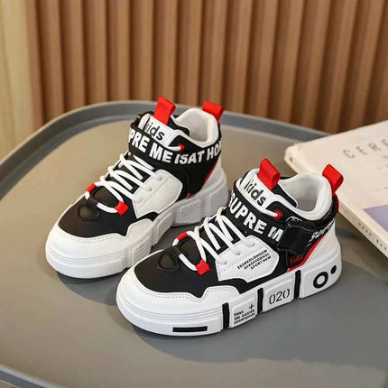 Scarpe da famiglia 2024 nuove scarpe sportive per bambini alte grandi bambini ragazzi fibbia casual scarpe da ballo blu resistenti all'usura antiscivolo