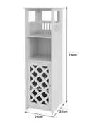 Bathroom cabinet, bathroom columns, bathroom cabinet with 1 door and shelves, for home, kitchen, living room, 78x22x22 cm