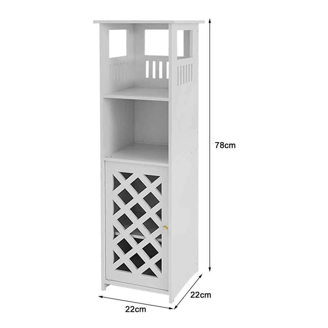 Bathroom cabinet, bathroom columns, bathroom cabinet with 1 door and shelves, for home, kitchen, living room, 78x22x22 cm
