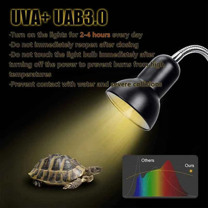 Reptile heating lamp holder UVA UVB Light Rotatable Basking Spot Light Simulated Sunlight For Turtle Lizard Dimmable 220-240V