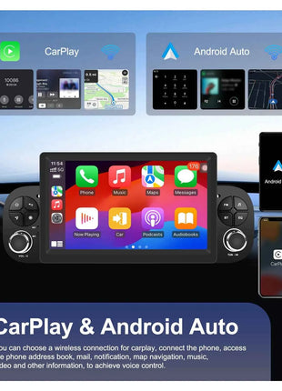 Podofo CarPlay Android Radio For Fiat Panda 2013-2020 Car Intelligent System 1din GPS Stereo Multimedia Player RDS FM Car Radio