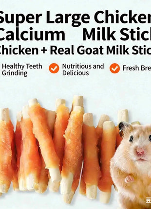 Hamster Teeth-Cleaning Stick, Calcium Supplement, Weight Gain, Freeze-Dried Chicken Stick, Golden Hamster Chinchilla Snack, Dutc
