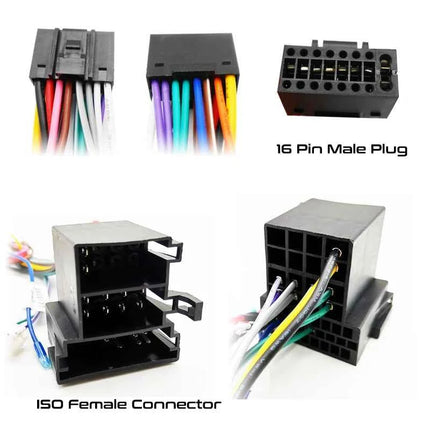 Adattatore per cablaggio ISO Android per auto Spina a 16 pin Cavo audio ausiliario per unità principale radio aftermarket per Audi A3 8P A4 TT