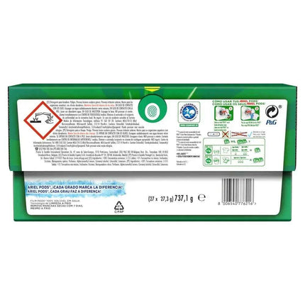 Pack of ariel all-in-one liquid washing machine detergent in capsules/pills,19+7 (78 or 130) washes, more extra power stain remover, deep cleaning