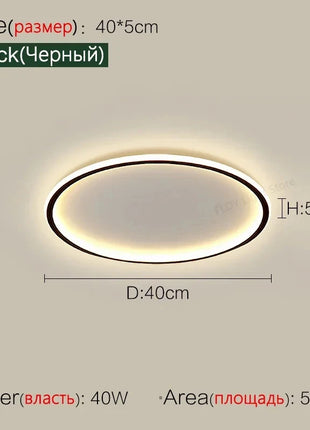 Lampada da Soffitto LED Ultrasottile AuroraRealm, Illuminazione Moderna per Soggiorno con Telecomando, Lampadario per Camera da Letto e Balcone