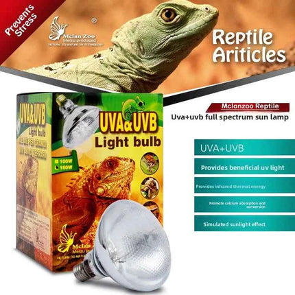 MCLANZOO All-in-One Reptile Sun Lamp | UVA, UVB & Heat in One | For Desert Tortoise & Bearded Dragon