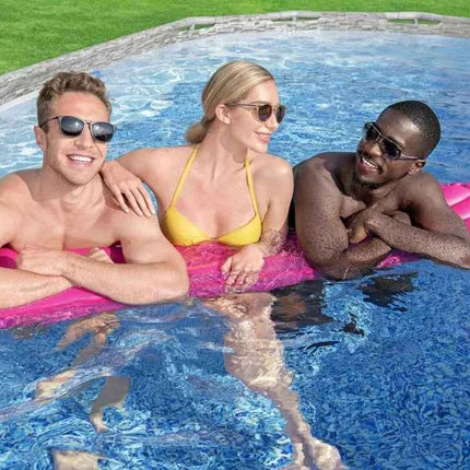 Nuova Piscina Ovale Bestway Power Steel Vista Frame 549x274x122cm (18'x9'x4') 2026 con Finestre Trasparenti Impermeabili