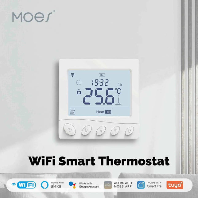 MOES WiFi Smart Thermostat for Floor Heating & Boiler, Tuya App Remote Control, Compatible with Alexa Google Home, Programmable