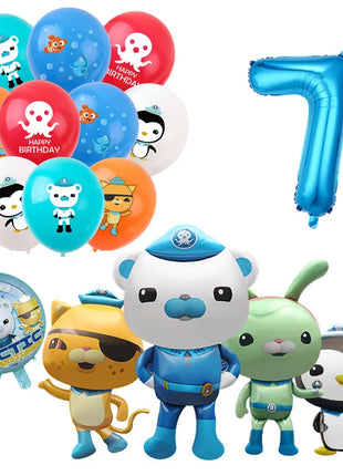Decorazioni per Feste di Compleanno per Bambini Octonauts, Palloncini in Alluminio, Piatti di Carta, Sfondo con Capitano Oceanico, Pirata, Pinguino, Barnacles, Peso