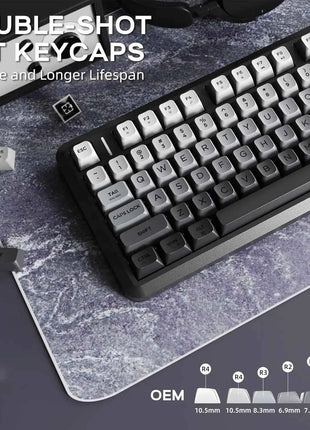 ATTACK SHARK M75 Wireless Membrane Gaming Keyboard with Knob&OLED Display Bluetooth/2.4Ghz Rainbow Backlit Gradient PBT Keycaps