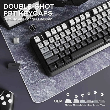 ATTACK SHARK M75 Wireless Membrane Gaming Keyboard with Knob&OLED Display Bluetooth/2.4Ghz Rainbow Backlit Gradient PBT Keycaps