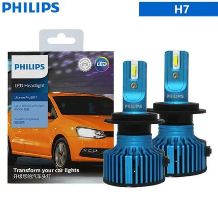 Philips LED H1 H4 H7 H11 HB3 HB4 HIR2 Ultinon Pro3011 Car LED Head Light 9005 9006 9012 Auto 6000K Bright White Original Lamp 2x