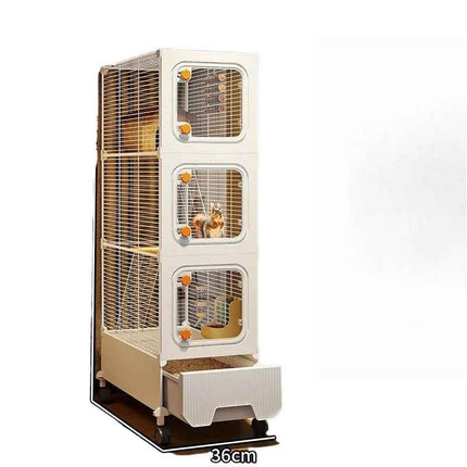 Multi-Level Wire Squirrel Cage, Extra Tall Sugar Glider Habitat, Oversized Chinchilla Villa Cage, Easy-Clean Pet Play House