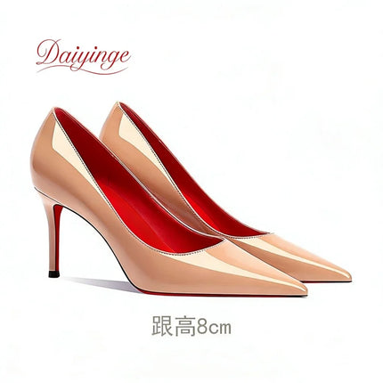 Scarpe da Donna 2026 di Tendenza Lusso con Suola Rossa Tacchi Alti a Punta Stiletto 12 cm Comode per Feste e Cerimonie