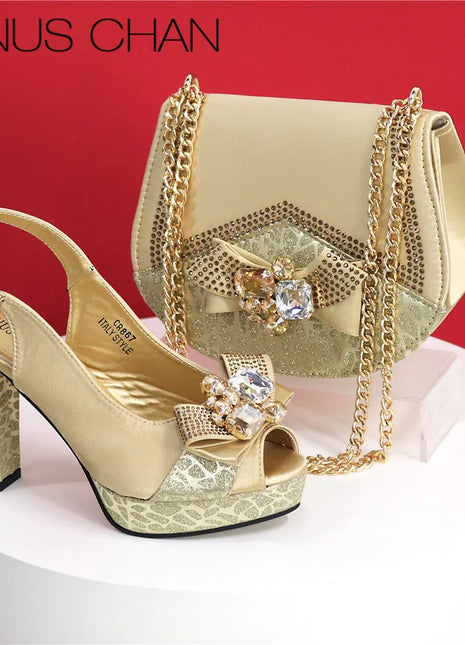 Scarpe e borsa da sera alla moda africana scarpe da donna di Design italiano nuovo stile tacchi alti comode scarpe e borse da donna