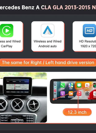 1920*720 Touch Screen Car Multimedia Display For Benz A B CLA GLA W176 W463 W246 2013-2015 NTG4.5 Wireless Carplay Android Auto