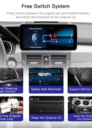 10.25''Android 14 AutoRadio for Mercedes Benz GLK Class X204 2008-2015 Car Multimedia Screen System Player GPS Navi Carplay Auto