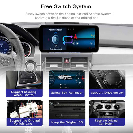 10.25''Android 14 AutoRadio for Mercedes Benz GLK Class X204 2008-2015 Car Multimedia Screen System Player GPS Navi Carplay Auto