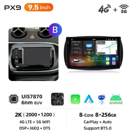 Junsun 8 Core Wireless CarPlay Android Auto Car Radio For Mercedes Benz Smart 453 Fortwo 2014-2020 4G WiFi GPS Navigation Stereo
