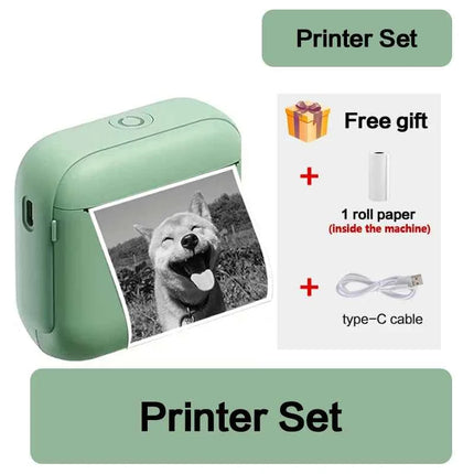 58mm Mini Portable Thermal Printer Wireless Pocket Photo Printer For IOS Android With USB Cable For Photo Sticker Label Printing