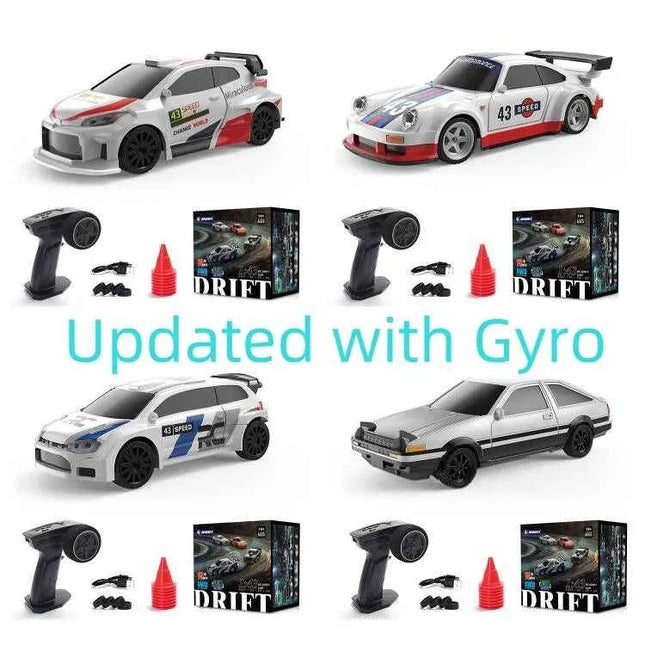 Gifts 1/43 RC Drift Car with Gyro Upgraded Ver 2.4G Remote Control Mini Drift Race Car 4WD Radio Control RC Toys Traffic Cones