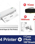 Portable A4 Thermal Printer Bluetooth Photos PDF Document Printing Machine Folded Rolls Paper For Office Work Home School Travel