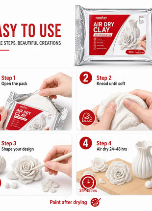 Air Dry Clay Kit, No-Bake Modeling Clay for Graffiti Painting, Handmade Crafts, Creative DIY Projects, and Art Supplies