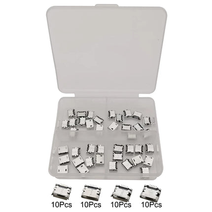 10 Pezzi Connettore Micro USB 5 Pin, Porta di Ricarica SMD SMT per Telefoni Android, Presa Dati e Ricarica, Adattatore per Riparazioni Fai-da-Te