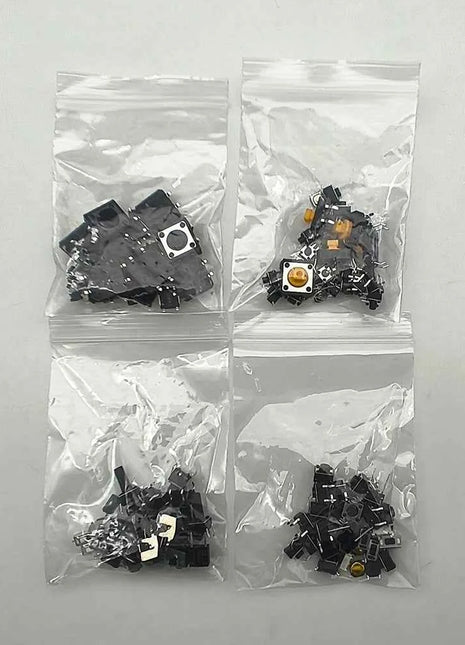 125 Pz/lotto 25 Tipi Touch Switch Micro Pulsante Kit Assortito 2*4 3*6 4*4 6*6 12*12mm per TV Giocattoli Casa Usee Uso FAI DA TE