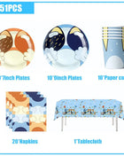 Nuovo cartone animato simpatico cane decorazione festa di compleanno kit cani blu tema buon compleanno piatti tovaglioli tazze stoviglie forniture per bambini