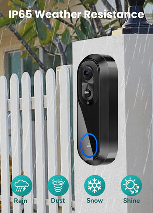 Campanello video WiFi 5G 2.4G Campanello senza fili 1080P Tuya APP Telecamera citofono intelligente Campanello impermeabile IP65 con batteria da 7000 mAh