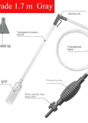 Aquarium Siphon Vacuum Cleaner Tool Set for Large Fish Tank Gravel/Sand Cleaning Water Change with Extension Tube, Fast and Easy