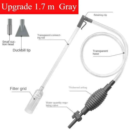 Aquarium Siphon Vacuum Cleaner Tool Set for Large Fish Tank Gravel/Sand Cleaning Water Change with Extension Tube, Fast and Easy