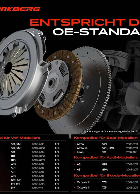 Kit Frizione Frankberg 1x per Audi A3 Seat Skoda VW Golf 5 6 Polo Touran 1.6 1.9 Tdi Dsg 0AM141017AR