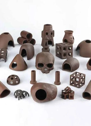 Ceramic House Fish Tank Aquarium Decoration Fish Shrimps Shelter House Pottery Scorpion House Canister Simulation Stone Ornament