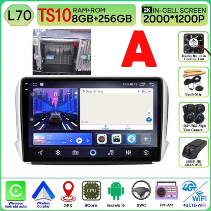Android 16 GPS Navigation For Peugeot 2008 208 Series 2012 - 2018 Carplay Car Radio Multimedia Player Stereo Video BT 2k Screen