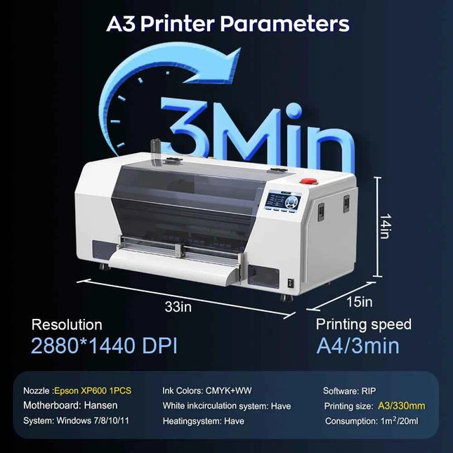 A3 DTF Printer/A3 XP600 DTF Printer/A4 L805 DTF Printer Printing Machine For T-shirt For Metal Wooden Direct Transfer Printer